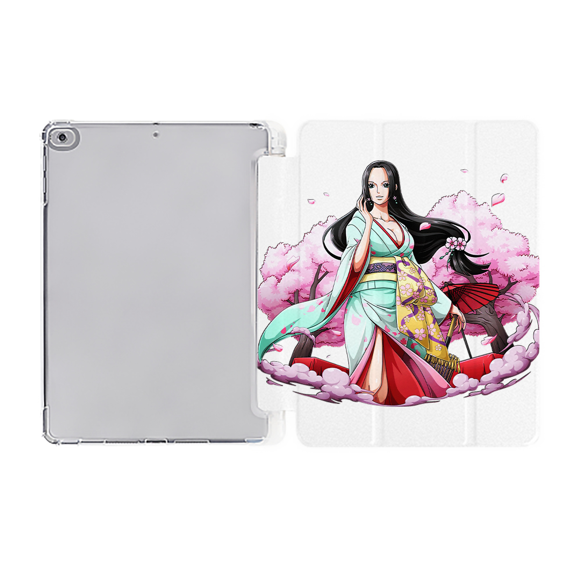 （画像用） ワンピース ボア・ハンコック ONE PIECE Boa·Hancock IPad ケース ペン収納付き 三つ折りスタンド PUレザー×シリコン 対応機種9.5/10.5/10.9インチ